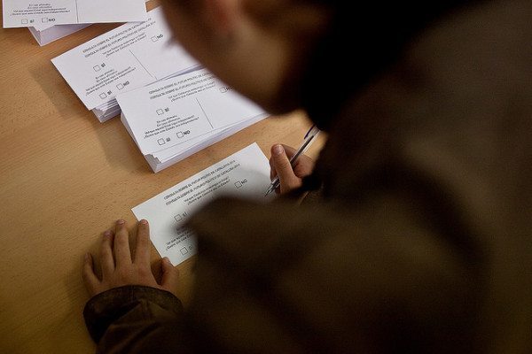 Ciudadano catalán durante el 9N