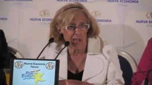 Manuela Carmena durante la rueda de prensa