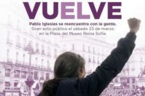 Cartel de Podemos para promocionar la vuelta de Pablo Iglesias. / Foto: okdiario.com