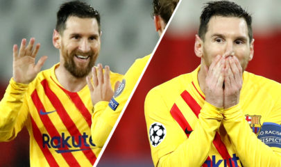 Las dos caras de Leo Messi durante la temporada. Foto / AP