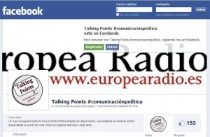 Imagen del muro de Facebook del programa de Europea radio Talking Points, dirigido por Alana Moceri