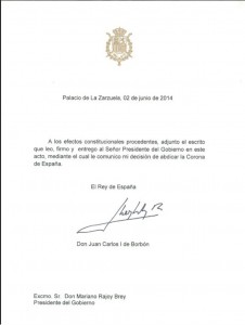 carta Abdicación