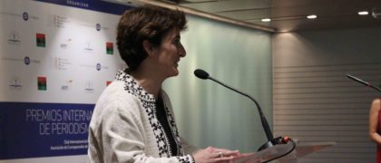 Ana María Alvarez Mesa en los premios Internacionales de Periodismo