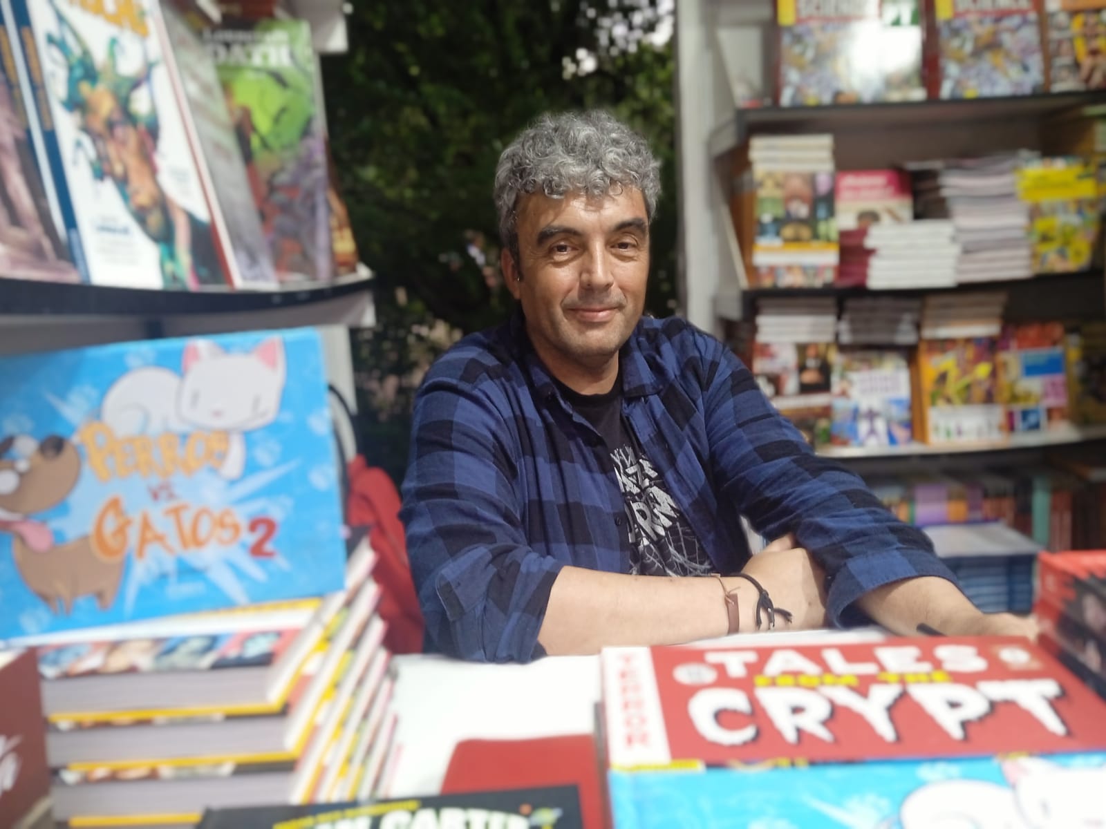 Fonollosa durante la Feria del libro de Madrid este año. Foto: Rosi Legido.